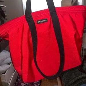 Balenciaga red sport bag
